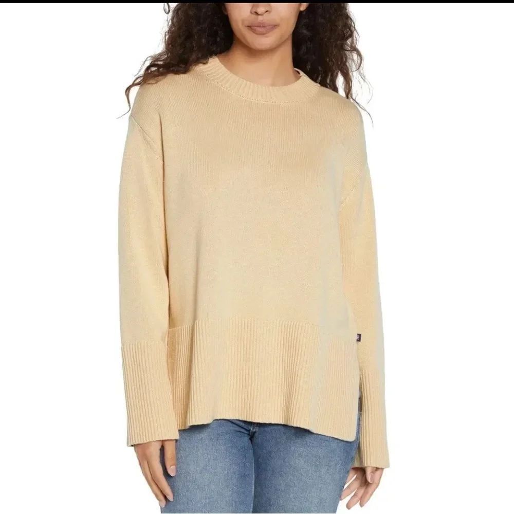 Gap 100% cotton long sleeve crewneck sweater light beige tan XL nwt